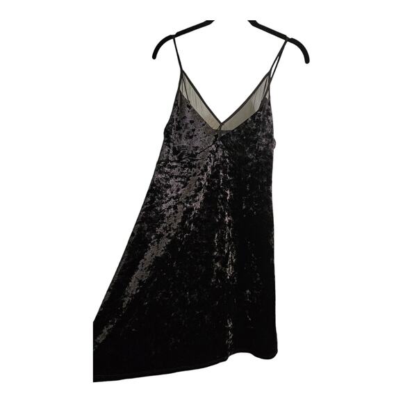 Xhilaration Slip Dress Size XS Black Velvet Mini Spaghetti Straps Adjustable - Picture 3 of 7